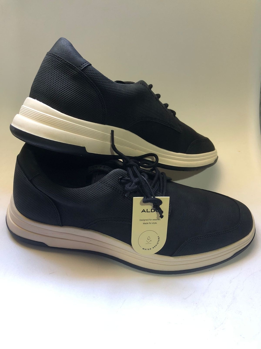 Aldo Black Lace-Up Men's Sneakers with Cream Midsole